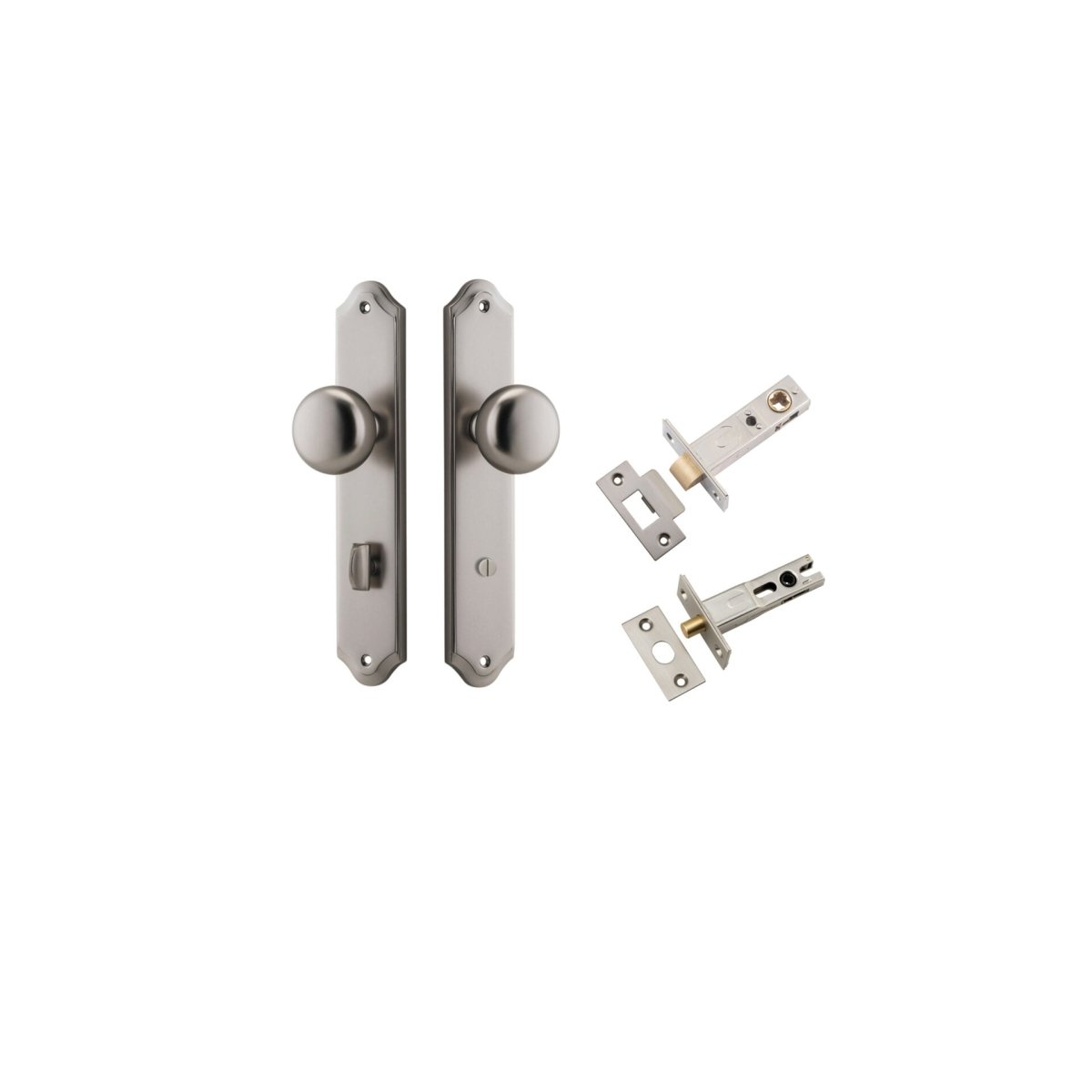 Cambridge Knob - Shouldered Backplate - Entry Point - Iver - Satin Nickel - Door Knobs