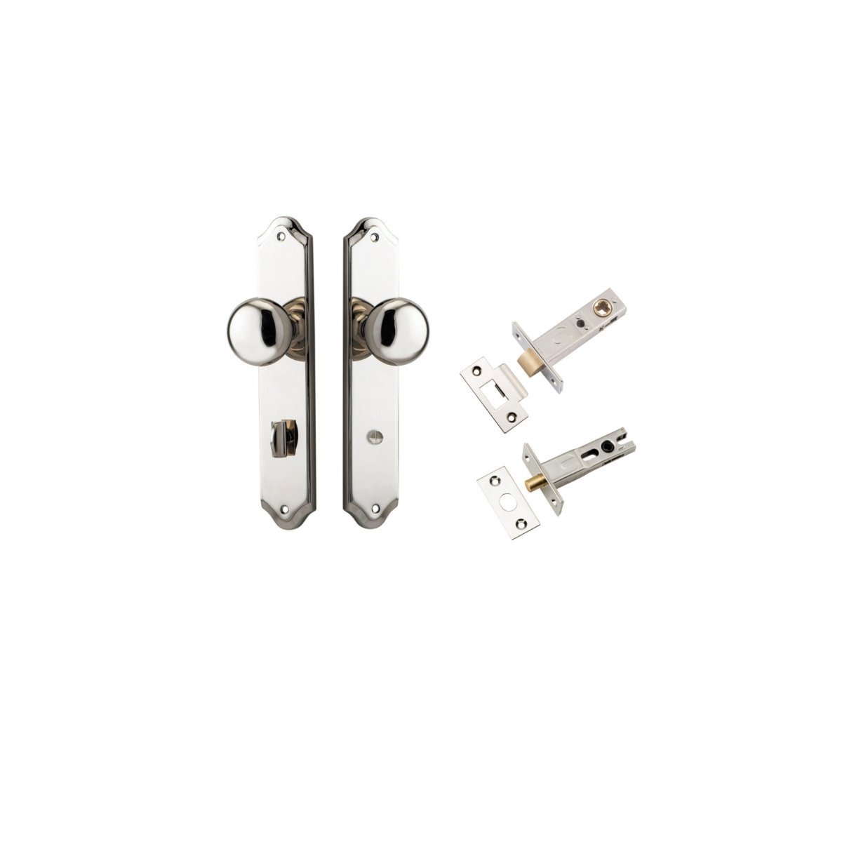 Cambridge Knob - Shouldered Backplate - Entry Point - Iver - Polished Nickel - Door Knobs