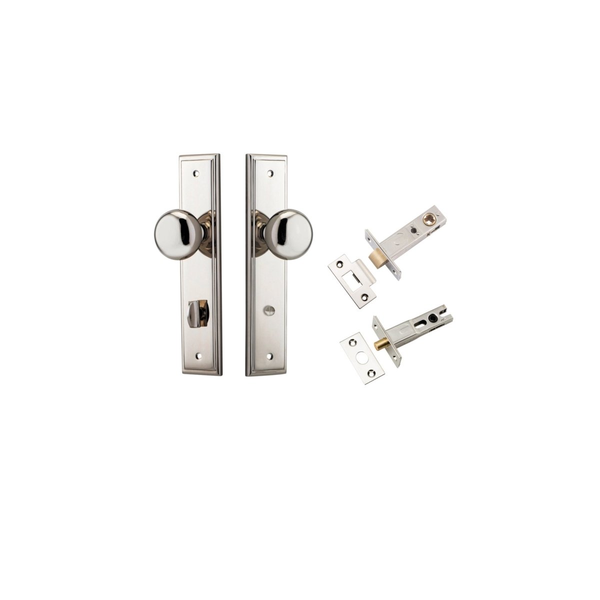 Cambridge Knob - Stepped Backplate - Entry Point - Iver - Polished Nickel - Door Knobs