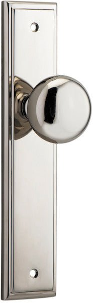 Cambridge Knob - Stepped Backplate - Entry Point - Iver - Polished Nickel - Door Knobs