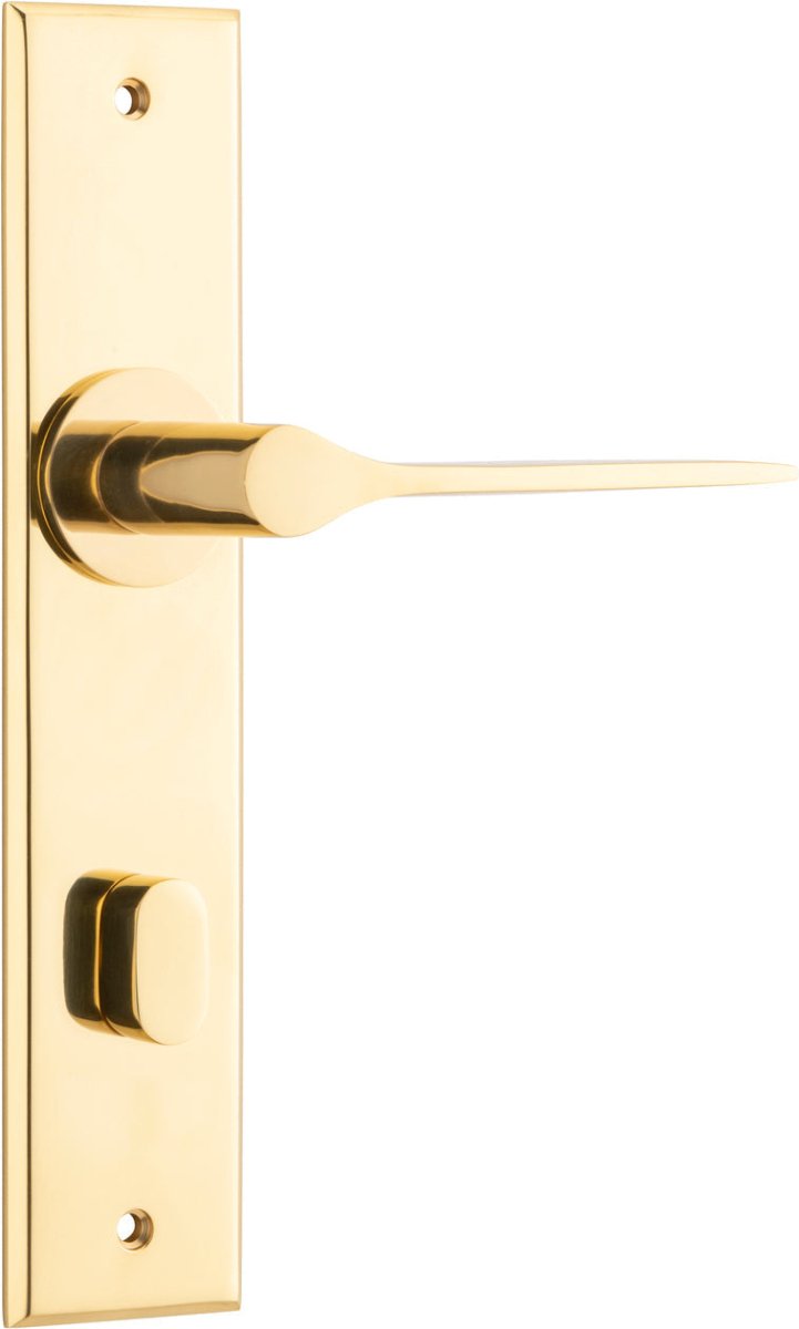 Como Lever - Chamfered Backplate - Entry Point - Iver - Polished Brass - Door Levers