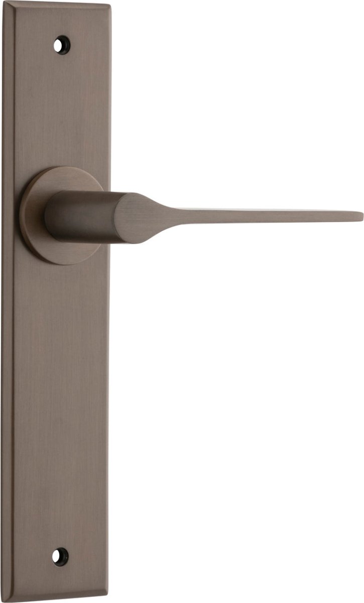 Como Lever - Chamfered Backplate - Entry Point - Iver - Signature Brass - Door Levers