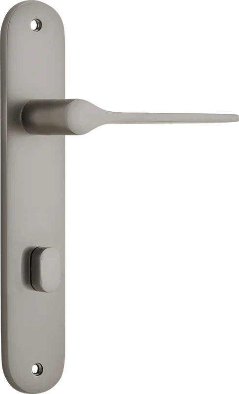 Como Lever - Oval Backplate - Entry Point - Iver - Satin Nickel - Door Levers