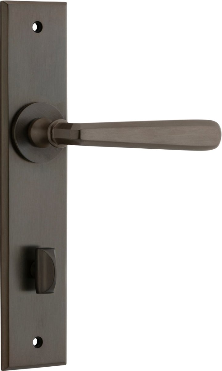 Copenhagen Lever - Chamfered Backplate - Entry Point - Iver - Signature Brass - Door Levers