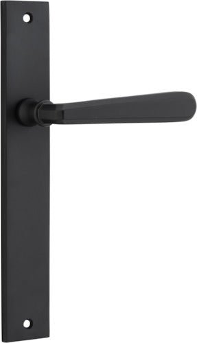 Copenhagen Lever - Rectangular Backplate - Entry Point - Iver - Matt Black - Door Levers