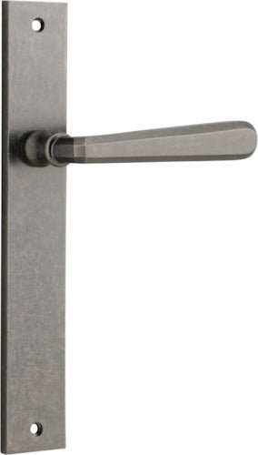 Copenhagen Lever - Rectangular Backplate - Entry Point - Iver - Distressed Nickel - Door Levers