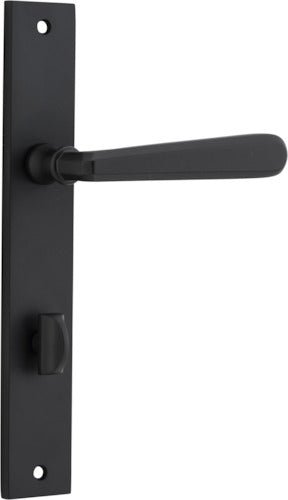 Copenhagen Lever - Rectangular Backplate - Entry Point - Iver - Matt Black - Door Levers