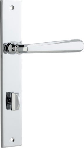 Copenhagen Lever - Rectangular Backplate - Entry Point - Iver - Polished Chrome - Door Levers