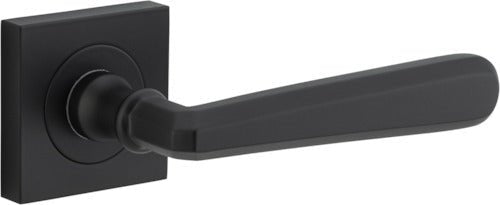 Copenhagen Lever - Square Rose - Entry Point - Iver - Matt Black - Door Levers