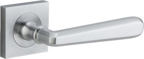 Copenhagen Lever - Square Rose - Entry Point - Iver - Brushed Chrome - Door Levers