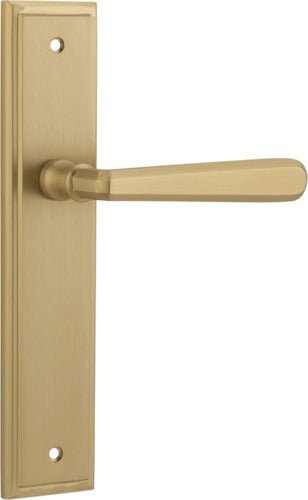 Copenhagen Lever - Stepped Backplate - Entry Point - Iver - Signature Brass - Door Levers