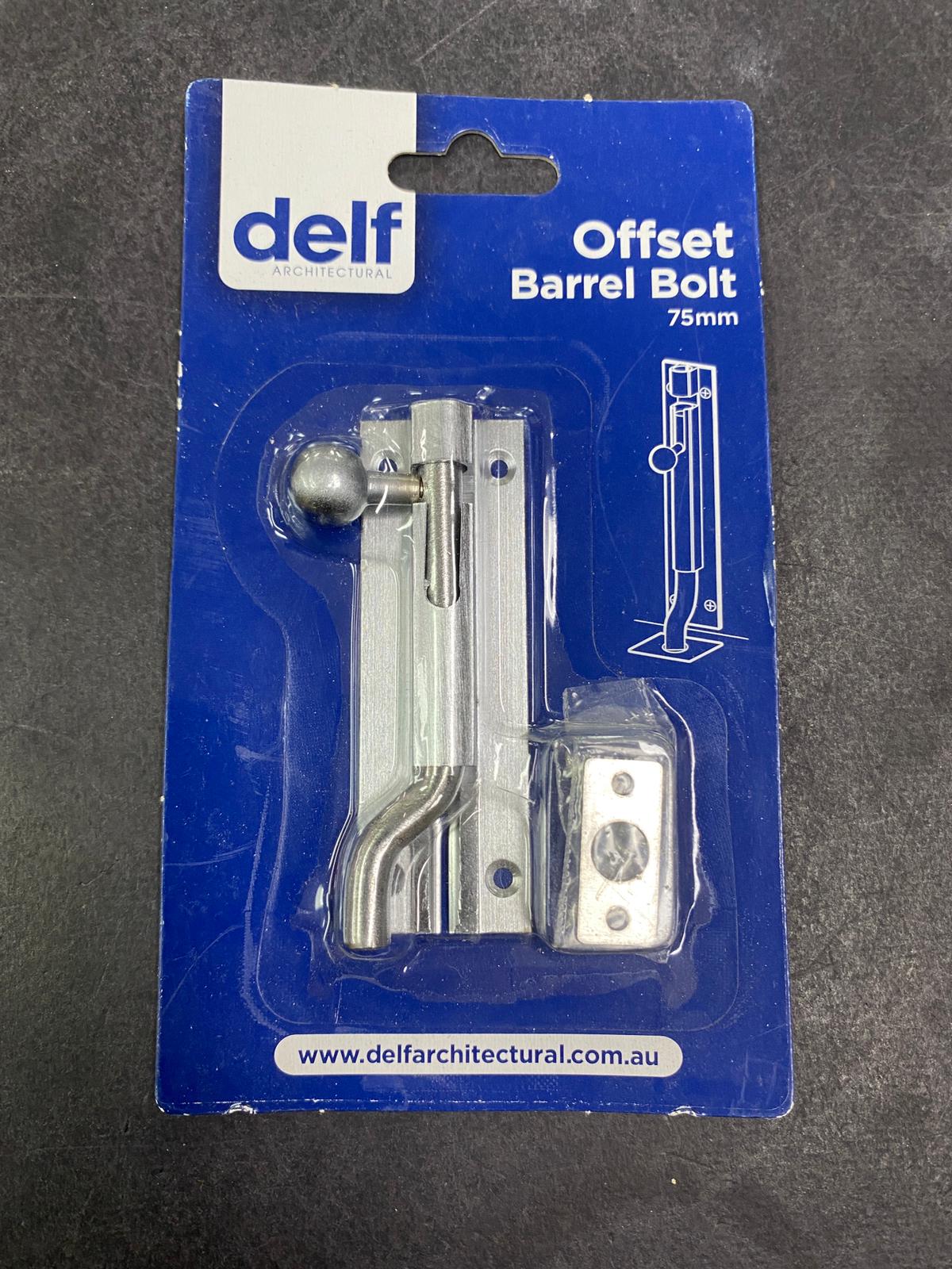 Offset Barrel Bolts in Satin Chrome by Delf