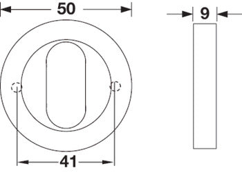 Oval Escutcheon (Single) - Stainless Steel - Hafele