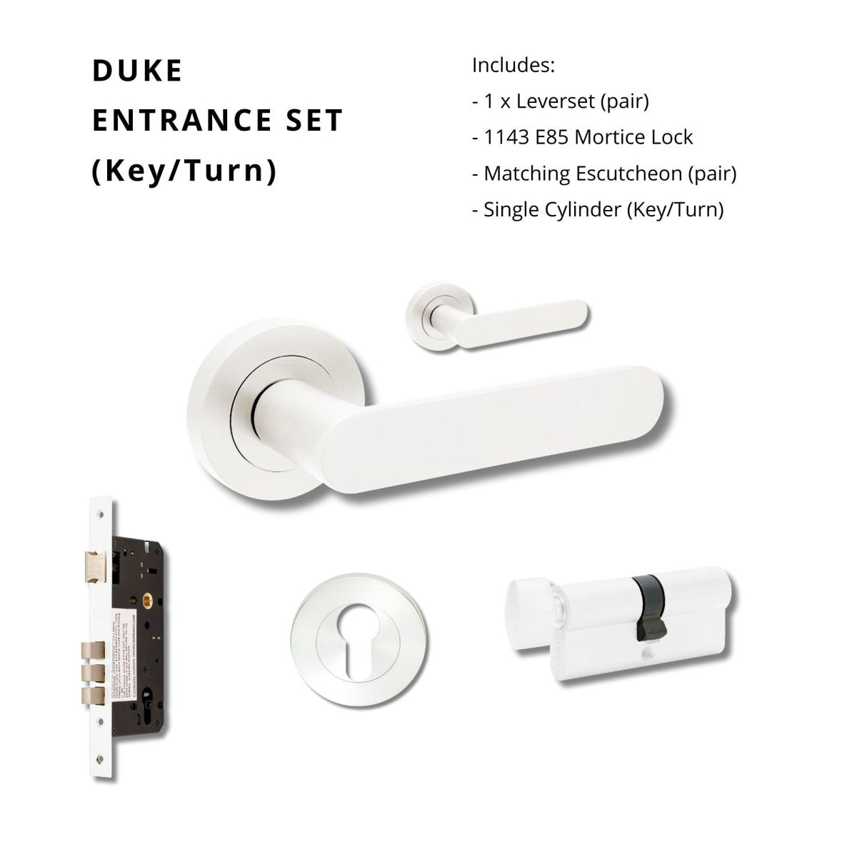 Duke Handle By Zanda - White - Entry - Point - 10094.4.WHT - Zanda