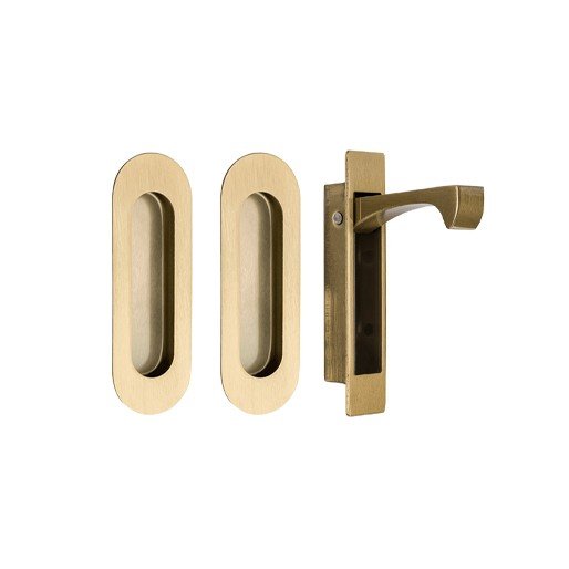 Duke Oval Flush Pull Kit - Satin Brass - By Zanda - Entry - Point - 5260.SB - Zanda