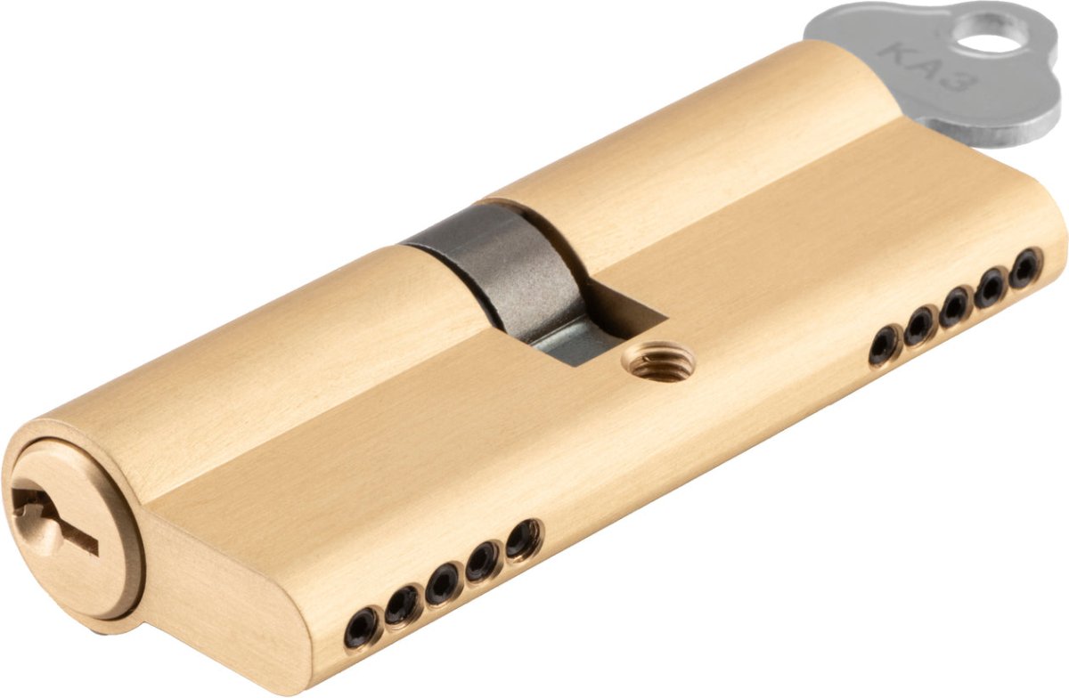 Euro Cylinder Dual Function (80mm) - Entry Point - Iver - Brushed Brass - Euro Cylinders