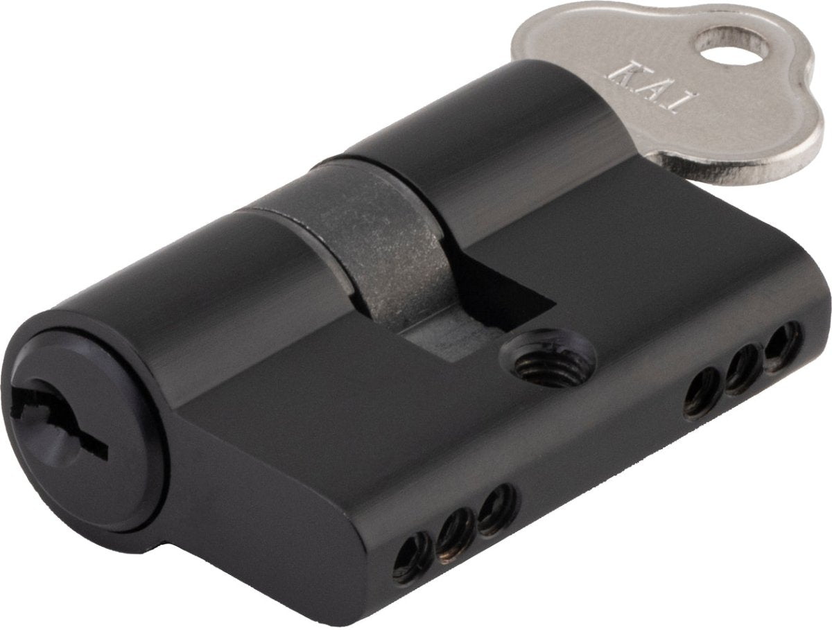 Euro Cylinder Key/Key 3 Pin (45mm) - Entry Point - Iver - Matt Black - Euro Cylinders