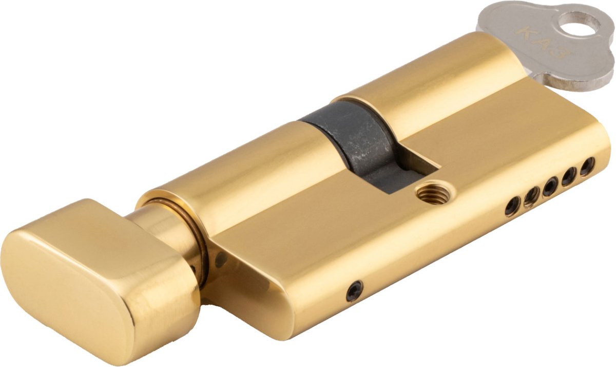 Euro Cylinder Key/Thumb (65mm) - Entry Point - Iver - Polished Brass - Euro Cylinders