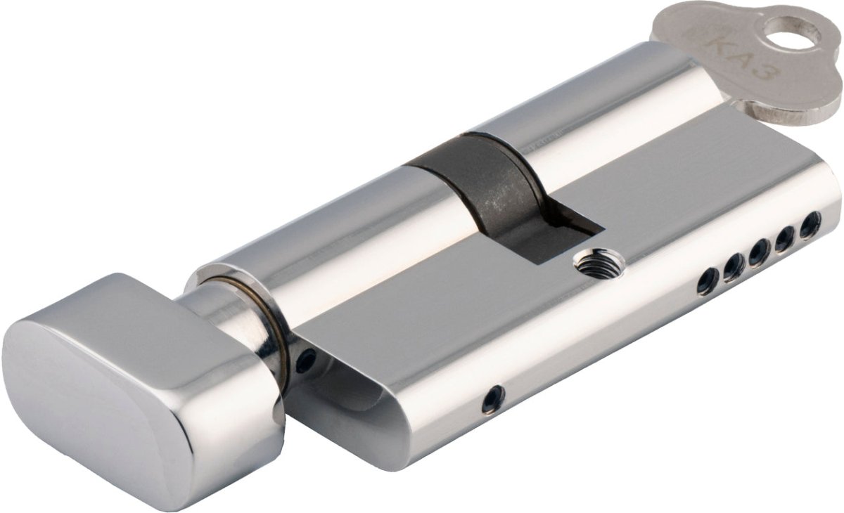 Euro Cylinder Key/Thumb (65mm) - Entry Point - Iver - Polished Chrome - Euro Cylinders