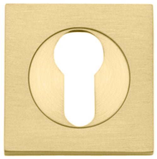 Euro Escutcheons - Square - Entry Point - Iver - Brushed Gold PVD - Escutcheons