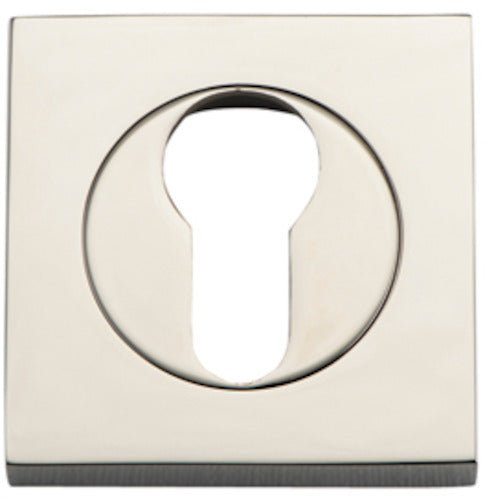 Euro Escutcheons - Square - Entry Point - Iver - Polished Nickel - Escutcheons