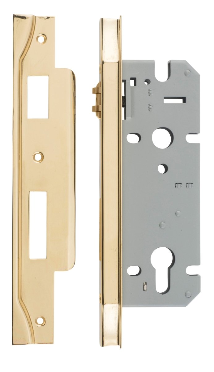 Euro Roller Mortice Locks - Rebated - Entry Point - Iver - Polished Brass - External Locks