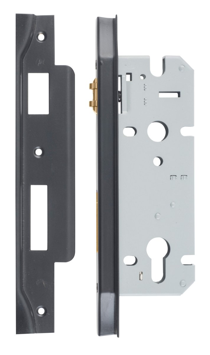 Euro Roller Mortice Locks - Rebated - Entry Point - Iver - Matt Black - External Locks