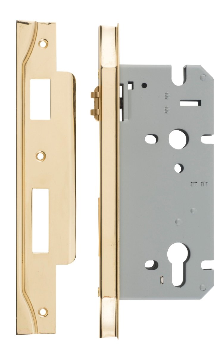 Euro Roller Mortice Locks - Rebated - Entry Point - Iver - Brushed Gold PVD - External Locks