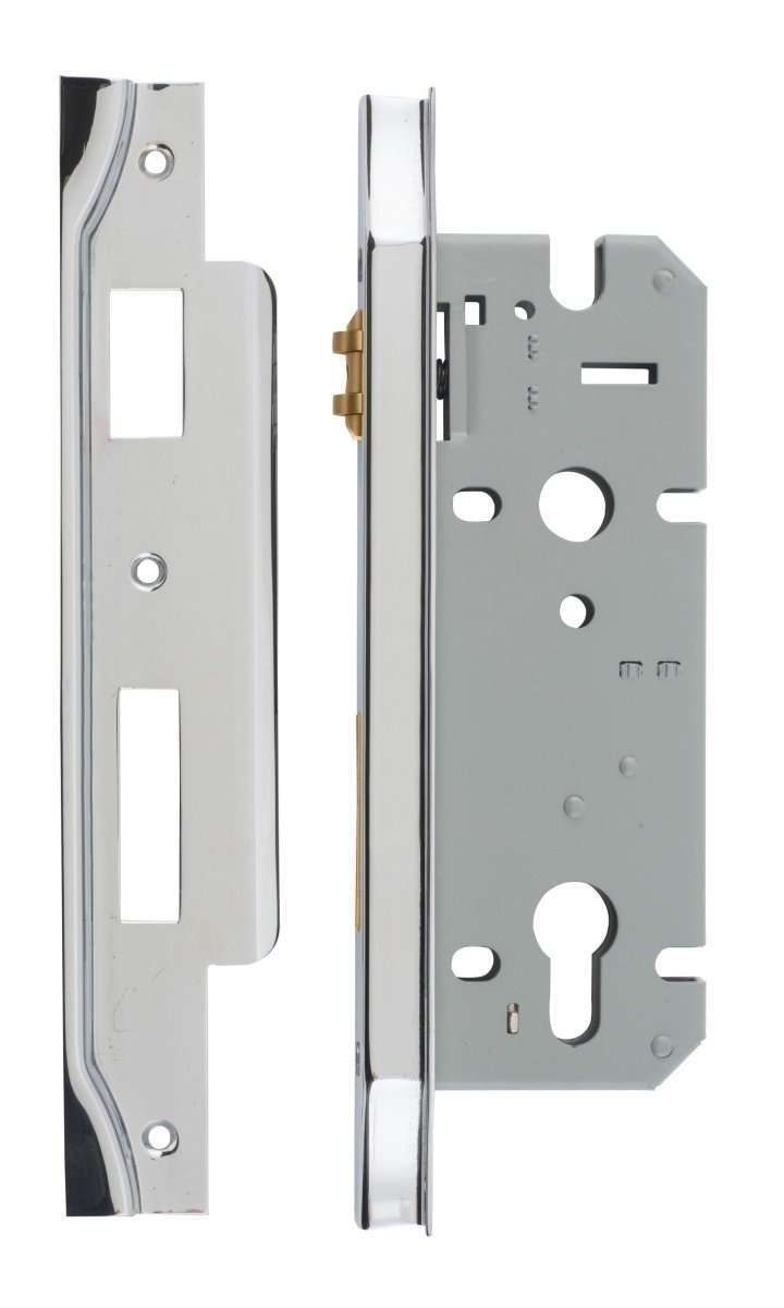 Euro Roller Mortice Locks - Rebated - Entry Point - Iver - Polished Chrome - External Locks