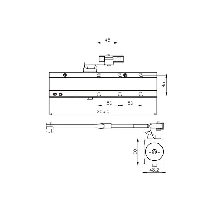 LOCKTON '165 Series' DOOR CLOSER - Rack & Pinion - (2-6)