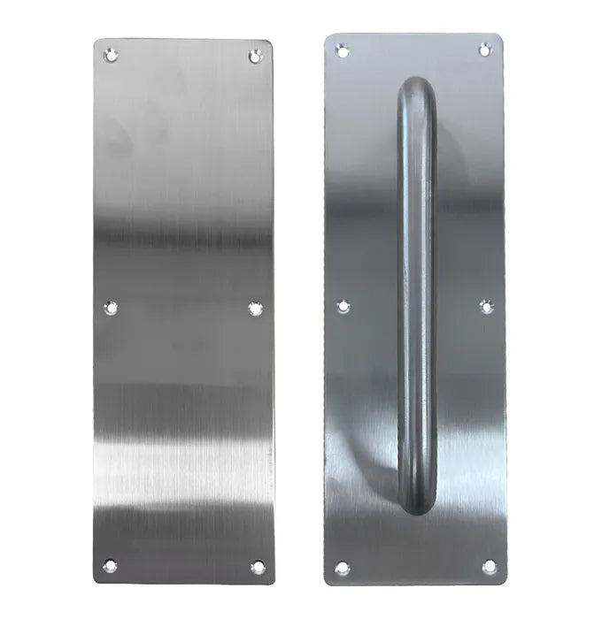 LOCKTON S/Steel (PLAIN) PULL & PUSH PLATE SET (300mm x 100mm)