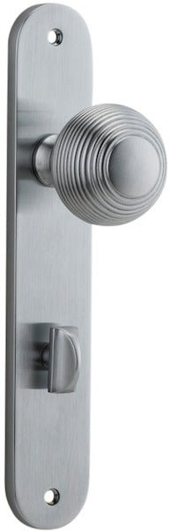 Guildford Knob - Oval Backplate - Entry Point - Iver - Brushed Chrome - Door Knobs