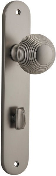 Guildford Knob - Oval Backplate - Entry Point - Iver - Satin Nickel - Door Knobs