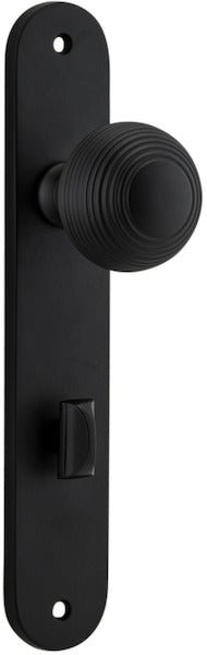 Guildford Knob - Oval Backplate - Entry Point - Iver - Matt Black - Door Knobs