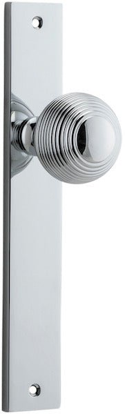 Guildford Knob - Rectangular Backplate - Entry Point - Iver - Polished Chrome - Door Knobs