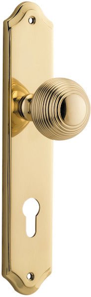 Guildford Knob - Shouldered Backplate - Entry Point - Iver - Polished Brass - Door Knobs