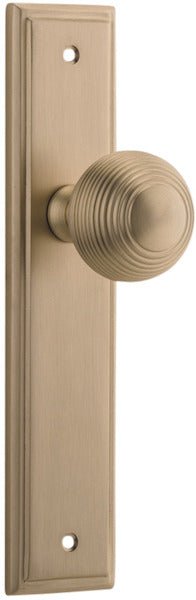 Guildford Knob - Stepped Backplate - Entry Point - Iver - Brushed Brass - Door Knobs