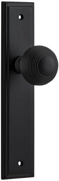 Guildford Knob - Stepped Backplate - Entry Point - Iver - Matt Black - Door Knobs