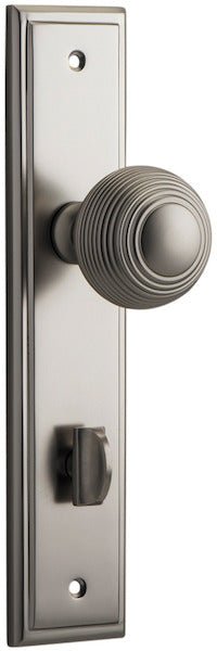 Guildford Knob - Stepped Backplate - Entry Point - Iver - Satin Nickel - Door Knobs