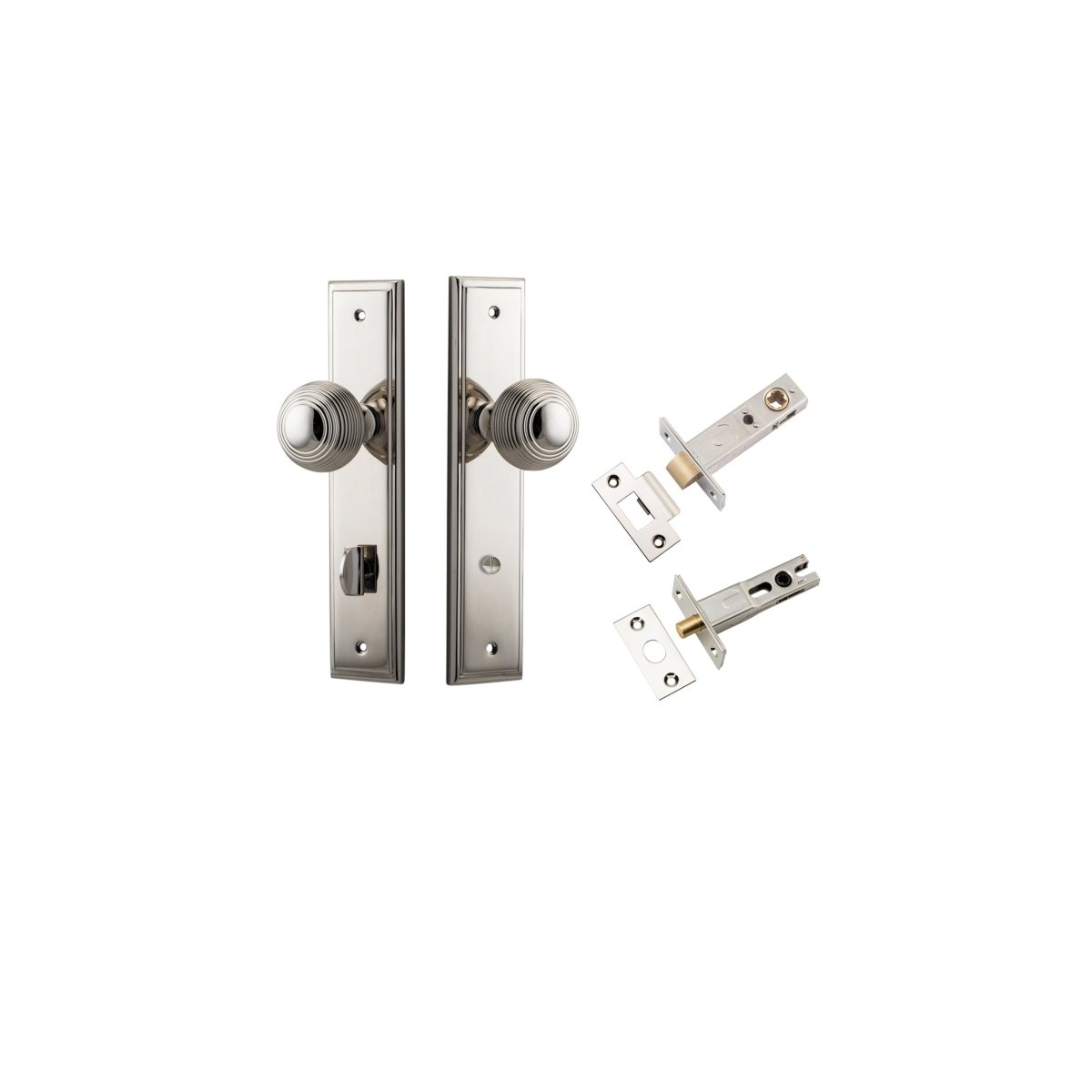 Guildford Knob - Stepped Backplate - Entry Point - Iver - Polished Nickel - Door Knobs