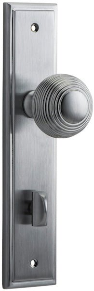 Guildford Knob - Stepped Backplate - Entry Point - Iver - Brushed Chrome - Door Knobs