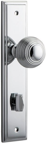 Guildford Knob - Stepped Backplate - Entry Point - Iver - Polished Chrome - Door Knobs