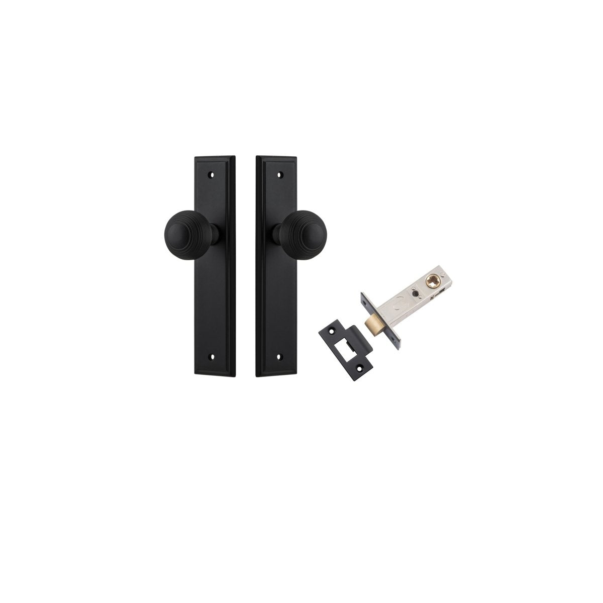 Guildford Knob - Stepped Backplate - Entry Point - Iver - Matt Black - Door Knobs