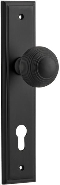 Guildford Knob - Stepped Backplate - Entry Point - Iver - Matt Black - Door Knobs