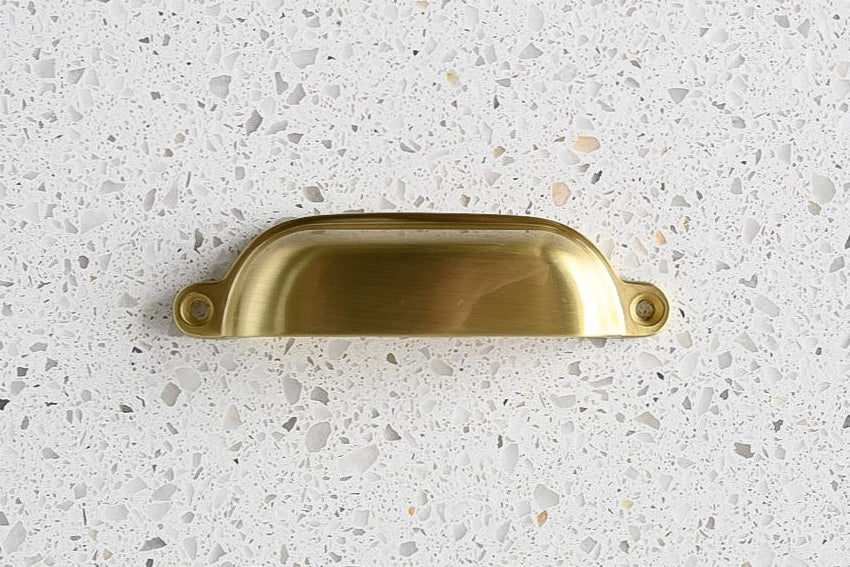 Harrison Brass Cabinetry Cup Handle - Little Swagger - Entry - Point - Harrison - SB - Little Swagger