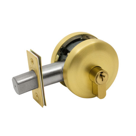 Neue Double Cylinder Deadbolt Satin Brass - By Gainsborough