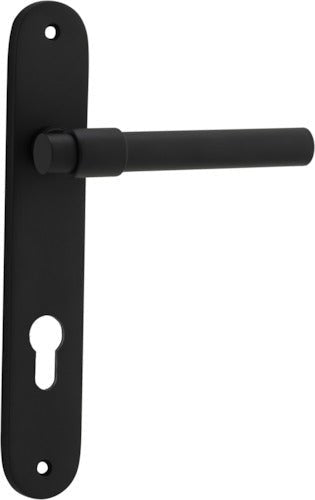 Helsinki Lever - Oval Backplate - Entry Point - Iver - Matt Black - Door Levers