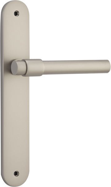 Helsinki Lever - Oval Backplate - Entry Point - Iver - Satin Nickel - Door Levers