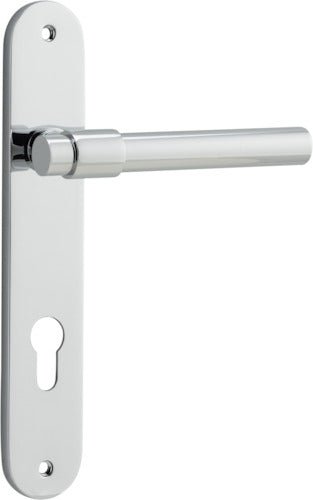 Helsinki Lever - Oval Backplate - Entry Point - Iver - Polished Chrome - Door Levers