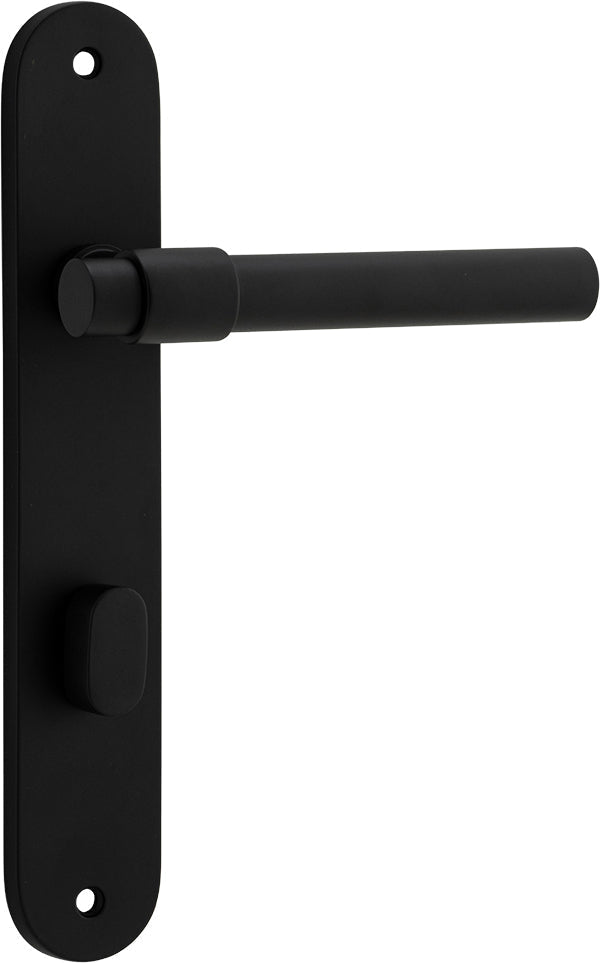 Helsinki Lever - Oval Backplate - Entry Point - Iver - Matt Black - Door Levers